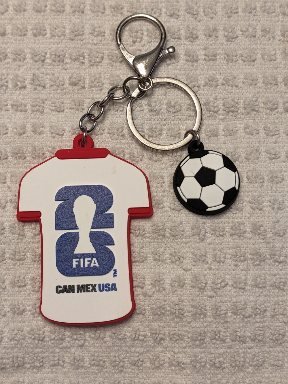 OFFICIAL FIFA WORLD CUP - Soccer Jersey Keychain with Soccer Ball Charm